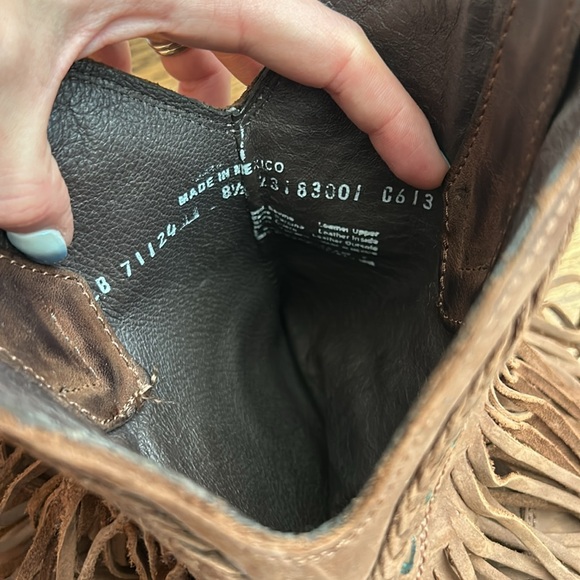 Liberty brown cowboy boots with fringe 8.5 - Picture 5 of 7